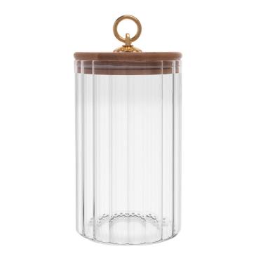 Imagem de Porta Mantimento de Vidro Borossilicato com Tampa de Bambu C