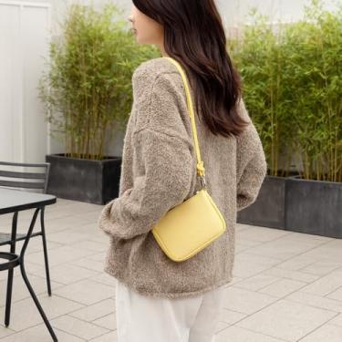 Imagem de Bolsa tiracolo estilo coreano de cor sólida – Bolsa quadrada de ombro leve simples de grande capacidade, Amarelo, Medium, Mochila casual