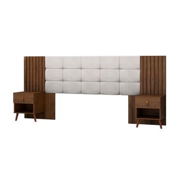 Imagem de Cabeceira Box Capitone 106x225cm Lady Marrom/Bege