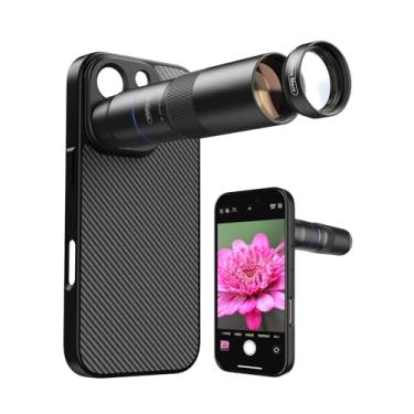 Imagem de MIAO LAB Lente teleobjetiva HD 10X e lente macro de 200 mm, kit de lente de câmera de telefone de alumínio 2 em 1 com interface de rosca de lente de 17 mm. Acessório de lente de telefone compatível