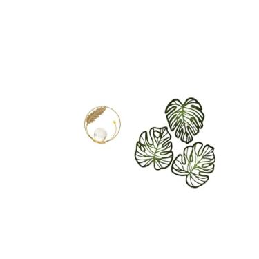 Imagem de Fenteer Escultura de Bola de Cristal em Metal, Estatueta Ornamental para Mesa, de Entrada, Lareira, Quarto, Sala de Estar, Escritório, com Folhas de Palm