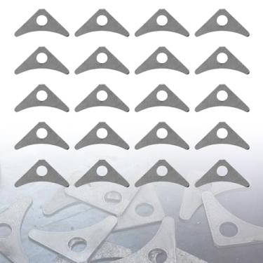 Imagem de RYANSTAR RACING 20 peças de solda em abas com reforço de aço de 1 furo de 4,5 cm x 4,5 cm de altura, 1/20.3 cm de espessura, placa de base de reforço triangular para suporte estrutural