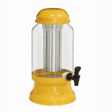 Imagem de Suqueira Barrica Vidro Multiuso 3,2 Lt com Porta Gelo + Copo Gastrobel: Amarelo Pigmentado