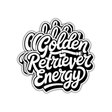 Imagem de Adesivo de energia Golden Retriever, 3 peças, decalque de vinil para amantes de filhotes de cachorro para homens, mulheres, adolescentes, donos de animais de estimação, laptop, garrafa de água