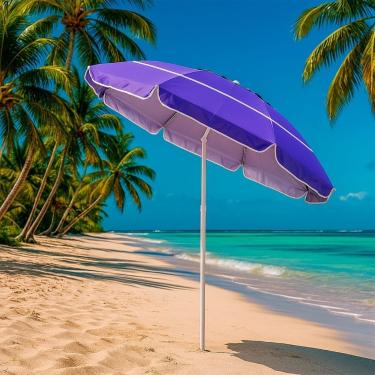 Imagem de Guarda Sol Gigante 2,40m Praia Piscina Respirável Uv Verão(Roxo)