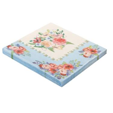 Imagem de GUARDANAPO ESTAMPADO FOLHA DUPLA FLORES 33 CM X 33 CM