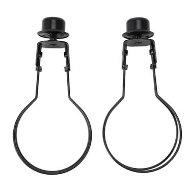 Imagem de Adaptador de clipe de lâmpada, 2 peças, sem necessidade de harpa, clipe na lâmpada, suporte de abajur de metal com acabamento superior, kit adaptador de clipe de lâmpada para luminária de mesa (preto)