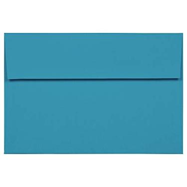 Imagem de JAM PAPER Envelopes de convite coloridos A8 - 139,7 x 206,4 mm (5 1/2" x 8 1/8") - azul reciclado - pacote com 100
