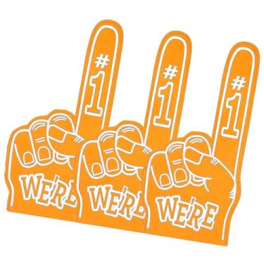 Imagem de Wonafa 3 peças de dedo de espuma gigante 45,7 cm Somos o número 1 dedos de espuma de espuma, dedos de espuma de líder de torcida para esportes torcer atletismo eventos esportivos locais jogos (3,