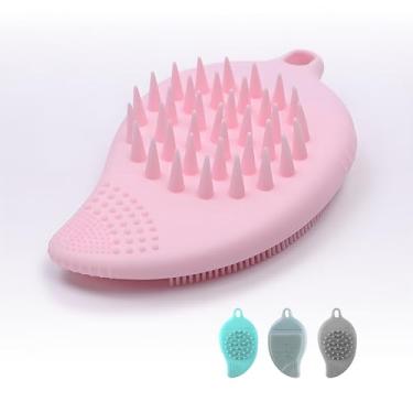 Imagem de Escova de silicone 2 em 1 para rosto e couro cabeludo - Limpador de cravos e shampoo massageador de grau alimentício