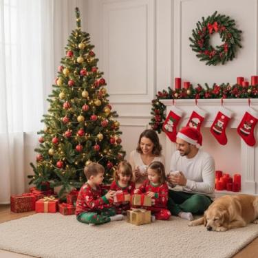 Imagem de Árvore De Natal Pinheiro Canadense Verde, 1,80 Metros de Altura, 720 Galhos, Decoração Natalina com Base, Tradicional Verde Imperial Premium Grande Cheia, Luxo, Festas Natalinas