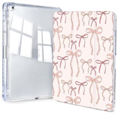 Imagem de Jngnpn Capa para iPad 9ª/8ª/7ª geração, 10,2 polegadas (versão 2021/2020/2019), capa transparente fina e tripla traseira transparente com suporte para lápis e capa hibernar/despertar automática