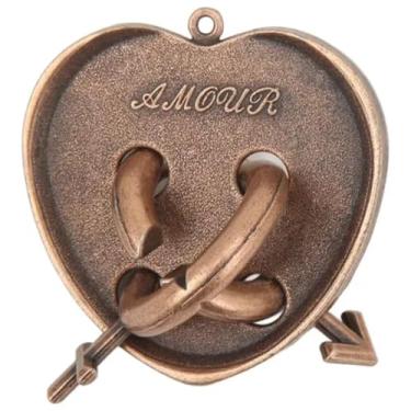 Imagem de Quebra Cabeça Algema e Argola de Metal Inteligente, Jogo Desafio de Lógica Antiestresse para Adultos e Crianças (Coração)