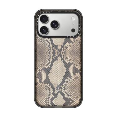 Imagem de CASETiFY Capa Impact para iPhone 17 Pro Max [fina/compatível com Magsafe/2,5 m. Proteção contra quedas de grau militar 4X] - cobra marrom - preto transparente