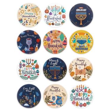 Imagem de 360 Pieces Hanukkah Stickers, Happy Hanukkah Stickers Labels for Gifts Cards Envelopes Crafts Chanukkah Party Decorations Supplies