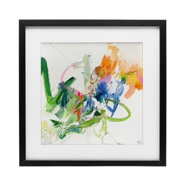 Imagem de Stupell Industries Impressão emoldurada preta abstração verde confiante sob vidro, design por Design Fabrikken, 13 x 13