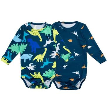 Imagem de Kit 2 Bodys Bebê Infantil com Proteção UV Menino Menina - Fofotinhos, 