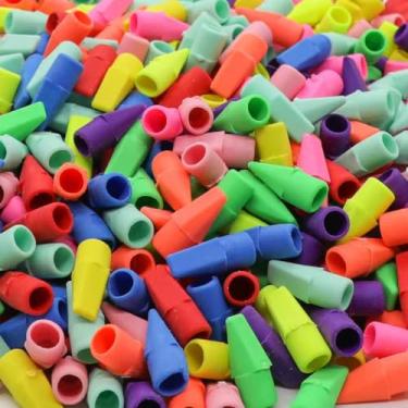 Imagem de Lyzskco 500 peças de borrachas para lápis em forma de cinzel, borrachas de lápis para professores, sala de aula, casa, escola, escritório
