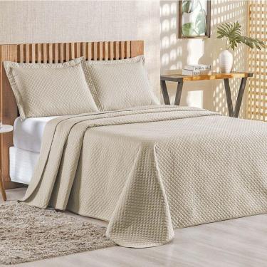 Imagem de Cobre Leito Queen Bouti Mavie Geométrico 180 Fios 3 Peças - Caqui