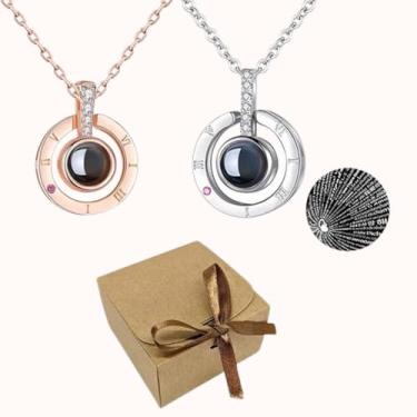 Imagem de Colar Pingente Projetor Eu Te Amo 100 Idiomas Caixa Kit