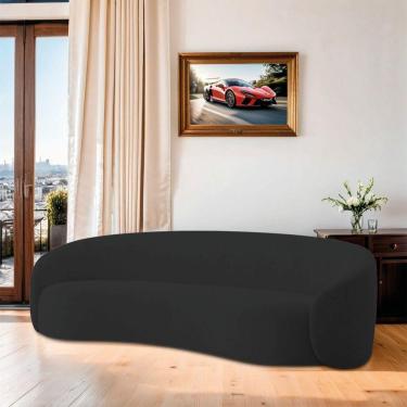 Imagem de Sofá Orgânico Luxo Recepção 250cm Amore Bouclé Preto