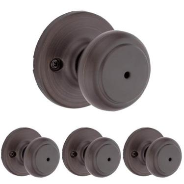 Imagem de Knob Door Kwikset Cove Venetian Bronze Privacy Lock, pacote com 4