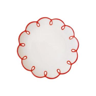 Imagem de KiBcsLic Prato de sobremesa de cerâmica, travessa de porcelana estilo coreano, empilhável, para servir, centro de mesa, para, acompanhamentos, biscoitos