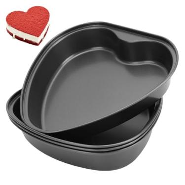 Imagem de Zcargel Forma de bolo em forma de coração de 22 cm, forma de bolo de coração grande, forma de bolo, forma de bolo, forma de bolo para o dia dos namorados, casamentos, aniversários, festas e família