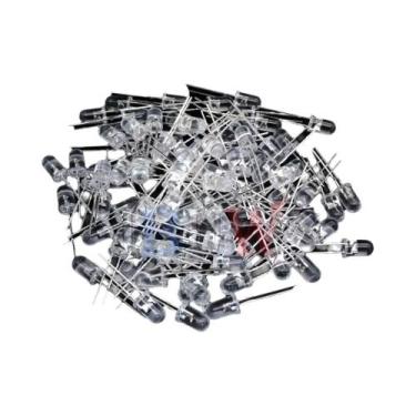 Imagem de Kit De Diodos LED Sortidos 100PCS 5mm Branco Verde Vermelho Azul Amare