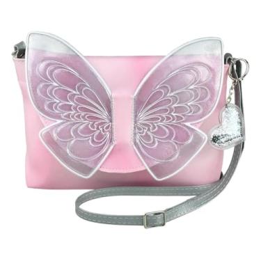Imagem de Bolsa Infantil Feminina Borboleta Magica – Bolsa Tiracolo Estilosa e Leve para Meninas, Design Encantador e Brilhante ROSA