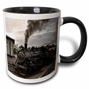 Imagem de 3dRose Caneca de dois tons com foto de um motor a vapor, 1 unidade (pacote com 1), preta