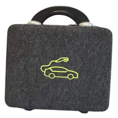 Imagem de Generic Bolsa de feltro para transporte de carregadores de veículos elétricos: prática, e conveniente, Cinza Escuro