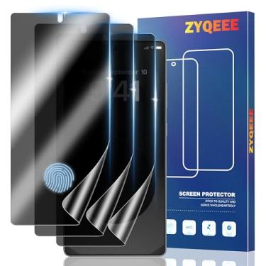 Imagem de ZYQEEE Pacote com 3 protetores de tela para Samsung Galaxy S25 Ultra Privacy 100% compatível com desbloqueio de impressão digital, película protetora de EPU flexível anti-espião, compatível com capas