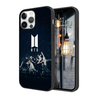 Imagem de WWDIYHOUSE Capa compatível com iPhone 12 iPhone 12 Pro, design exclusivo legal TPU macio à prova de choque para homens/mulheres/meninas/meninos (Fashion-BTS-15)
