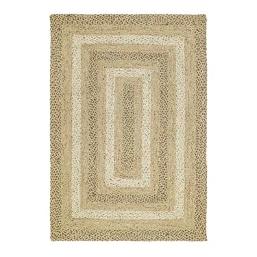 Imagem de Weaving Village Tapete trançado de juta tradicional, decoração rústica rústica para cozinha, sala de estar, sala de jantar, quarto, bege costeiro, 1,7 x 18 m