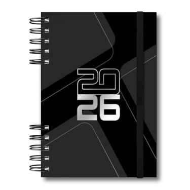 Imagem de Agenda Executiva 2026 Diária, Formato A5, Capa Dura Premium, Wire-O, com Elástico, Planejamento Mensal, Bolsa Interna, para Uso Profissional e Pessoal (Preto)
