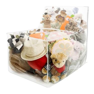 Imagem de Capa de cadeira de animal de pelúcia transparente de PVC 110L, impermeável, extra grande, para organizar quartos de crianças pequenas, brinquedos de pelúcia, quarto de bebê, decoração de sala de jogos