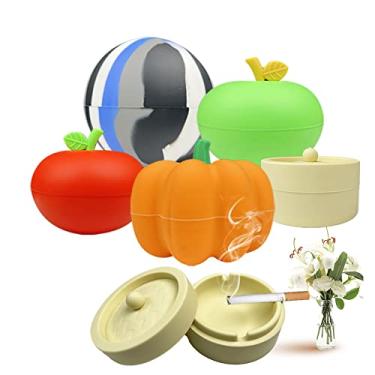 Imagem de Cinzeiro de silicone de fruta em forma de novidade - conjunto de cinzeiro inquebrável ecológico e inquebrável em forma de bola de melão e frutas (forma vaporizador, estilo vaporizador)