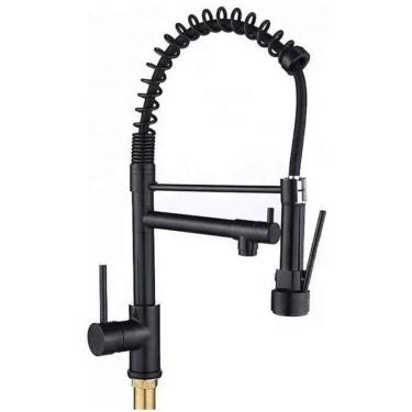 Imagem de Torneira Gourmet Luxo Cozinha Monocomando Dois Jatos Aerador Misturador Agua Quente Fria Mesa Bancada Resistente