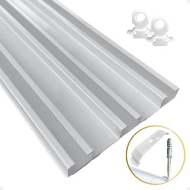 Imagem de Kit Trilho Suiço Guia Triplo Max Cortina Wave Teto Cortineiro Instalaç