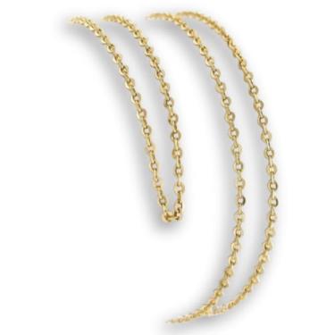 Imagem de Gargantilha Feminina Corrente Bailarina Ouro 18K 750 45cm Elos Finos Delicados Joia Autêntica Certificado Oficial