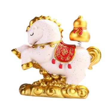 Imagem de predolo Estátua de Cavalo, Estatueta Chinesa de Feng Shui, Resina, Artesanato Fino, Ornamento de Mesa, Miniatura de Animal para Lareira, D