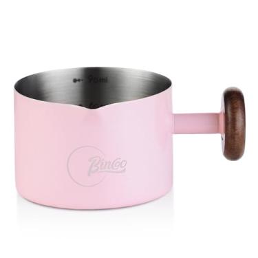 Imagem de Copo medidor de café expresso, copo medidor de extração de café de aço inoxidável de 100 ml com alça, copo dosador de grãos de café para acessórios de café expresso