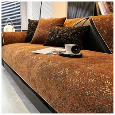 Imagem de SPXMQSS Capa de sofá para seções, capas antiderrapantes para sofás, capa de sofá espessa em forma de L, capa de sofá universal de chenille supermacia D 110 x 110 cm