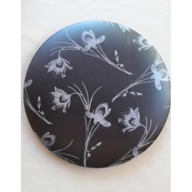 Imagem de Banqueta Alta para Balcão de Cozinha em Aço Tubular - Design Moderno com Encosto de Arame e Estofamento Premium, Suporta 120kg(Preto florido)