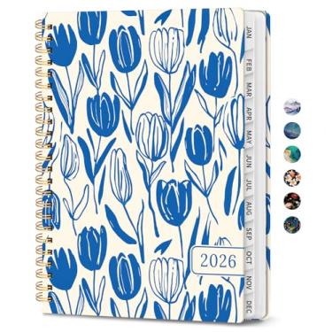 Imagem de Agenda 2026, agenda mensal e semanal para mulheres, janeiro de 2026 a dezembro de 2026, capa dura bonita agenda 2026 livro com abas, encadernação espiral, perfeito para escola, escritório, casa, 16 cm