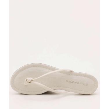 Imagem de Rasteirinha Feminina Textura Croco-44042 - NARA MARTINS, 38, Off white