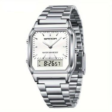 Imagem de Relógio - Estilo Business Elegante À Prova Da Água Com Cronômetro Prata Branco