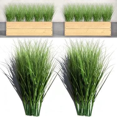 Imagem de Pacote com 20 plantas artificiais, cebola, arbustos sintéticos, grama de trigo, vegetação, cebola, vegetação sintética para decoração de casa, planta alta falsa para casa, ambientes internos e