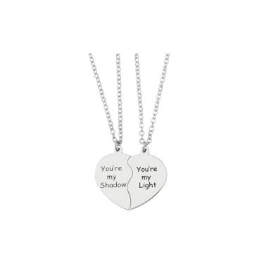 Imagem de Colar Best Friend BFF para 2, colar combinando da amizade, colares de irmã Stich, pingente de coração, duas peças, joias presentes para casal, Large, Aço inoxidável, Sem Pedra Preciosa